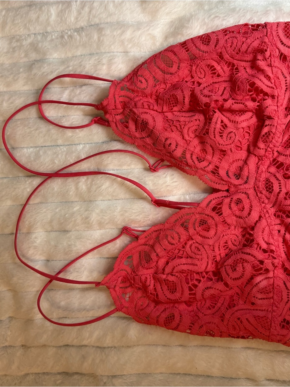 PINK Victoria Secret Lace Bralette Top - Peach Pink
